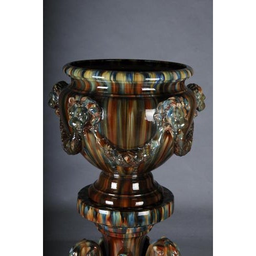 French Majolica Flower Vase by Clement Massier For Sale - Image 4 of 17