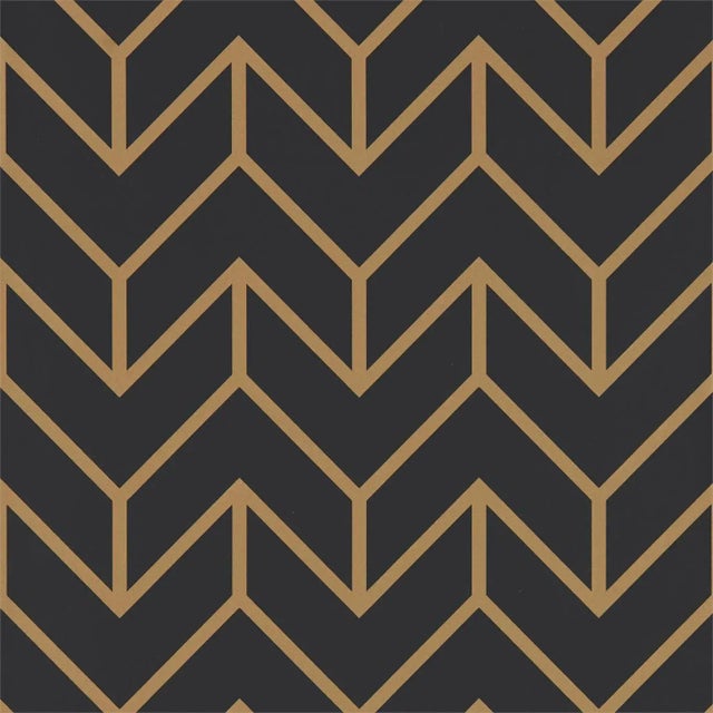 Harlequin Tessellation Wallpaper in Graphite/Gold For Sale
