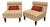 Pair of Petite Traditional Floral Upholstered Slipper Chairs With Brass Casters & Pillows For Sale