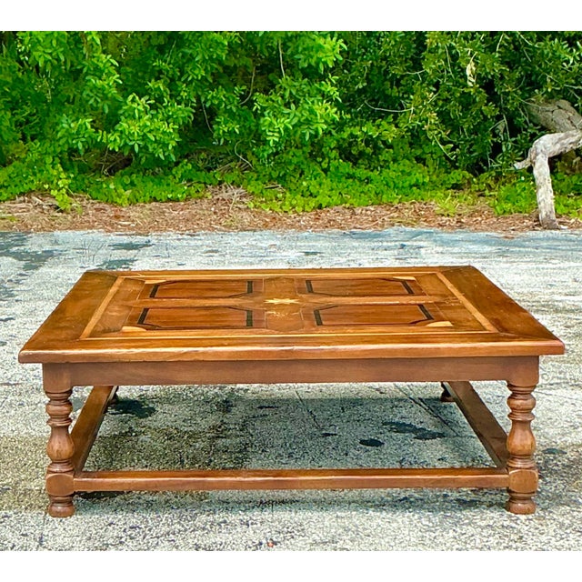 Traditional Vintage Boho Inlaid Coffee Table For Sale - Image 3 of 8
