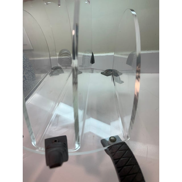 Vintage Arthur Court Turtle Lucite Magazine Rack With Aluminum Base For Sale - Image 10 of 11