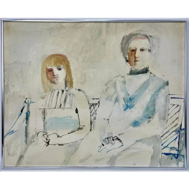 Mid 20th Century "Seated Woman" French Modernist Post Impressionist Figurative Oil Painting on Board For Sale - Image 11 of 11