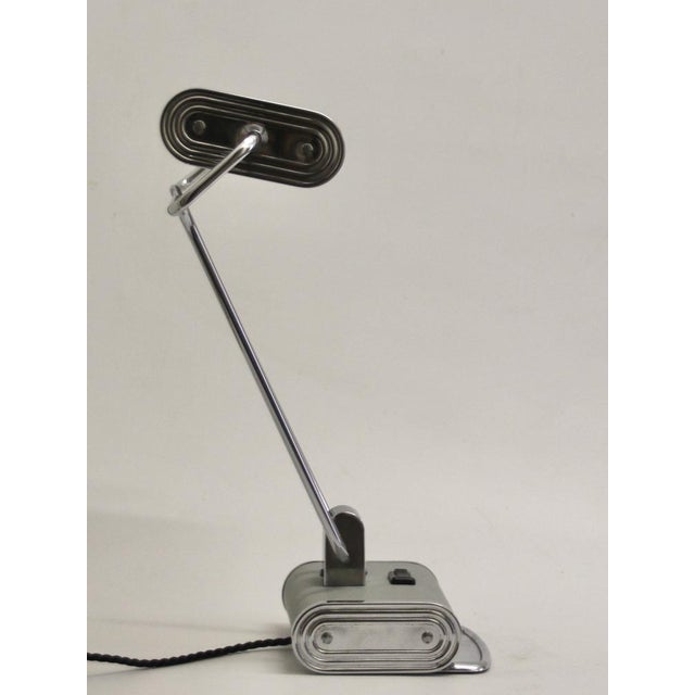 1940s Art Deco French Grey and Chromed Table Lamp by Eileen Gray for Jumo, 1940s For Sale - Image 5 of 17