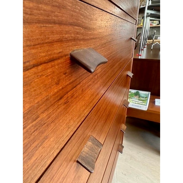 1950s Mid Century Danish Teak Highboy Dresser by Poul Volther For Sale In Boston - Image 6 of 17