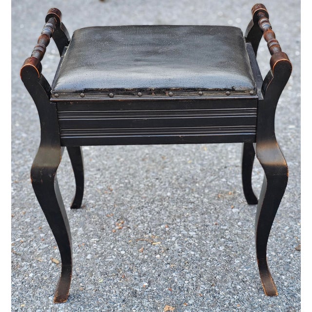 Early 20th Century Carved Wood Accent Storage Bench For Sale - Image 4 of 12