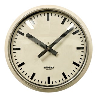 Industrial Factory Beige Wall Clock, Austria, 1960s For Sale
