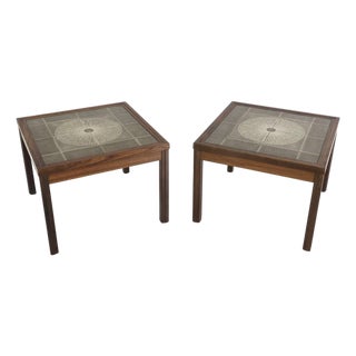 Kvalitet Rosewood & Tile Mid-Century Side Tables For Sale