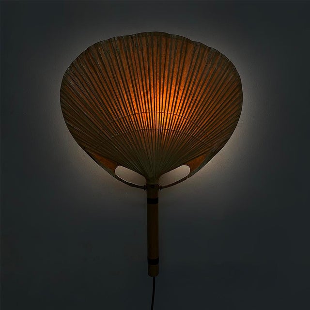Ingo Maurer Italian Modern Wall Lamp Uchiwa attributed to Ingo Maurer for M-Design, 1970s, Set of 2 For Sale - Image 4 of 13