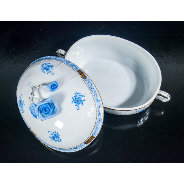 370 Apponyi Blue Porcelain Sauce Pot from Herend For Sale - Image 9 of 18