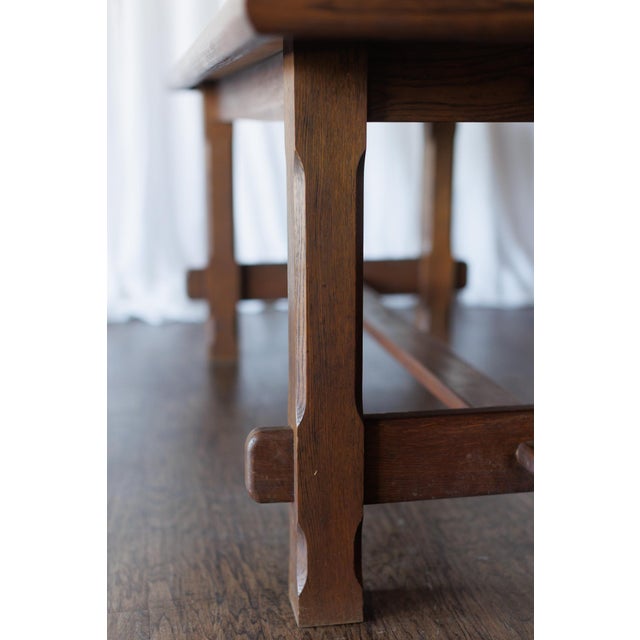 1950s Mid Century Dining Table With Linear Veneer Pattern For Sale - Image 4 of 15