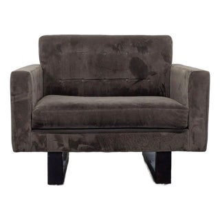 Room & Board Wells Modern Brown Lounge Chair With Square Arms For Sale