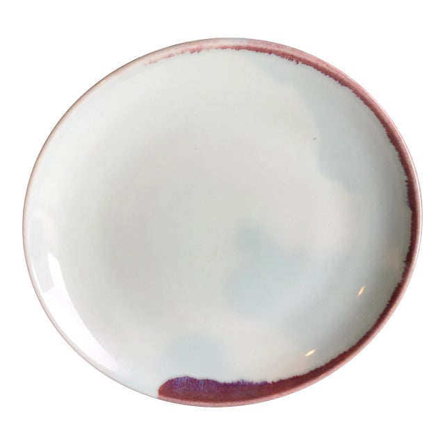 Large Spin Ceramics Dish with Red Accents For Sale