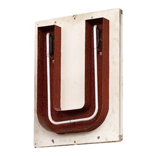Large Vintage Neon Marquee Letter "U" From Pan-Pacific Auditorium For Sale