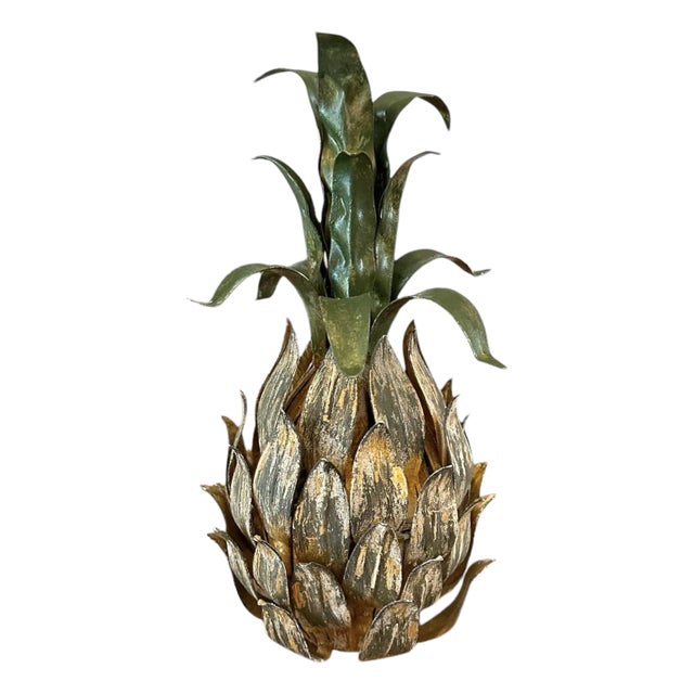 Vintage Tole Pineapple Fruit Toleware Figure Object For Sale