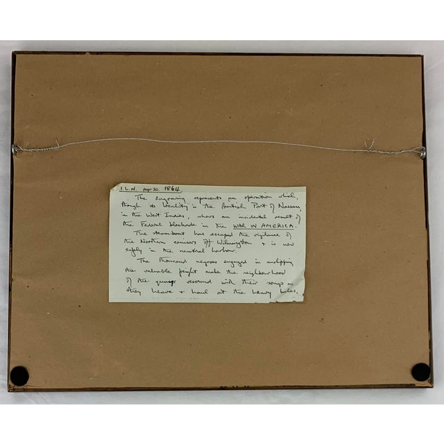 Early 20th Century Framed Lithograph of Nassau Ship Unloading For Sale - Image 10 of 11