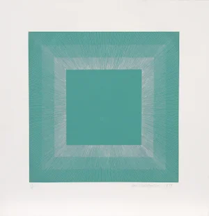 Winter Suite (Green With Silver), Richard Anuszkiewicz Intaglio Etching and Aquatint, Signed and Numbered in Pencil
