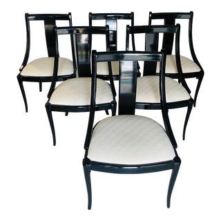 Mid Century Style Klismos Dining Chairs Signed-Set of 6 For Sale