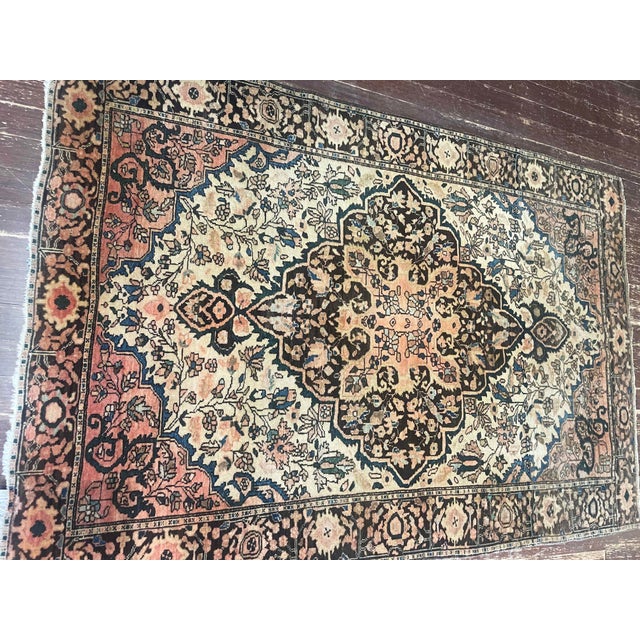 Late 19th Century Antique Persian Feraghan Sarouk Rug, 3'5" X 4'5" For Sale - Image 5 of 8