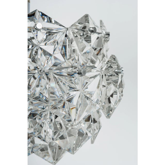 Kinkeldey Petite Chrome & Crystal Glass Pendant from Kinkeldey, Germany, 1970 For Sale - Image 4 of 13