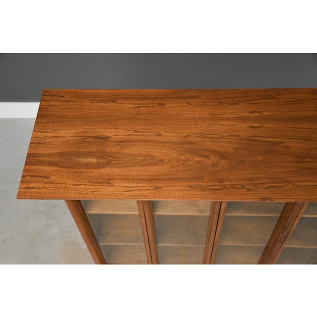 Brown Walnut Mid Century Bookcase For Sale - Image 8 of 9