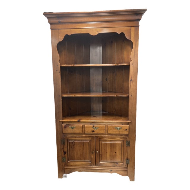 Link-Taylor Pilgrim Pine Corner Curio For Sale