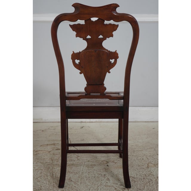 Pair of Vietnamese Mother of Pearl Inlaid Occasional Side Chairs For Sale - Image 4 of 18