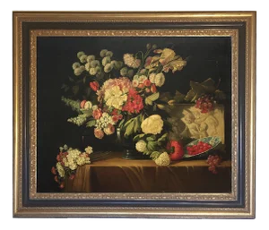 Giovanni Bonetti, Still Life, Oil on Canvas, Framed