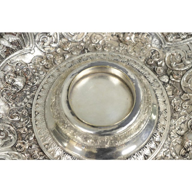 Antique English Victorian Stag Mounted Crystal Glass Inkwell Silver Plated Tray For Sale - Image 11 of 14