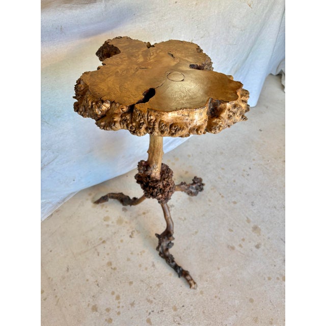 20th Century French Olive Wood Live Edge Side Table For Sale - Image 12 of 12