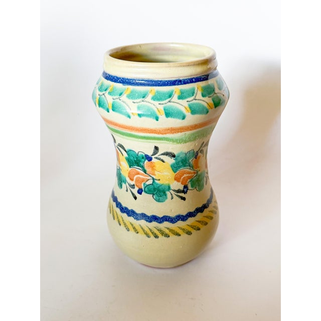 Late 20th Century Vintage Gorky Gonzalez Hand Painted Hourglass Talavera Vase For Sale - Image 5 of 6