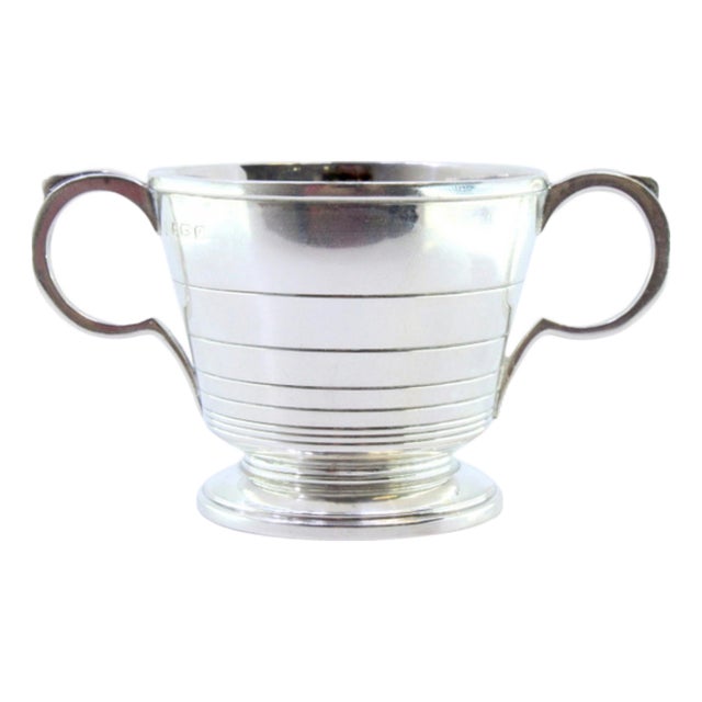 Silver Cup with Edge Friezes, Handles and Applications For Sale