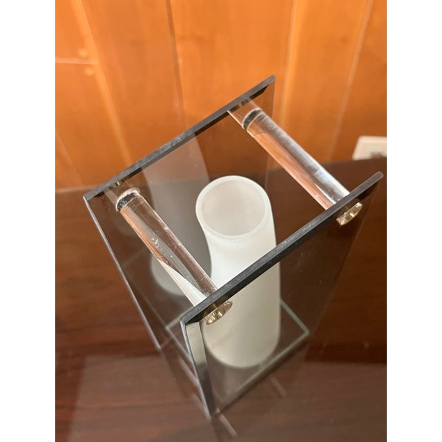 Italian Italian Modernist Architectural Glass Bud Vase For Sale - Image 3 of 14
