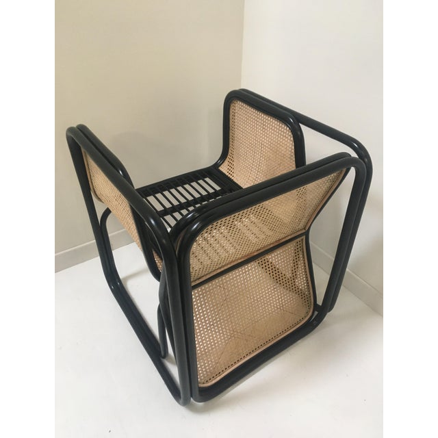 Large Rattan Armchair with Cane Back and Seat For Sale - Image 5 of 16