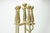 Beautiful vintage brass fireplace tool set featuring an ornate traditional design with large ball-style handles and a...