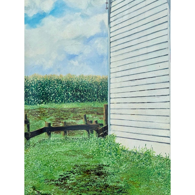 Harold Gregor Original Painting Illinois Corn Crib No. 23 60" X 84" For Sale - Image 4 of 10