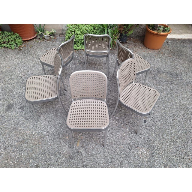 Vintage Stackable Silver Chairs by Vico Magistretti for De Padova, 1989, Set of 6 For Sale - Image 6 of 12