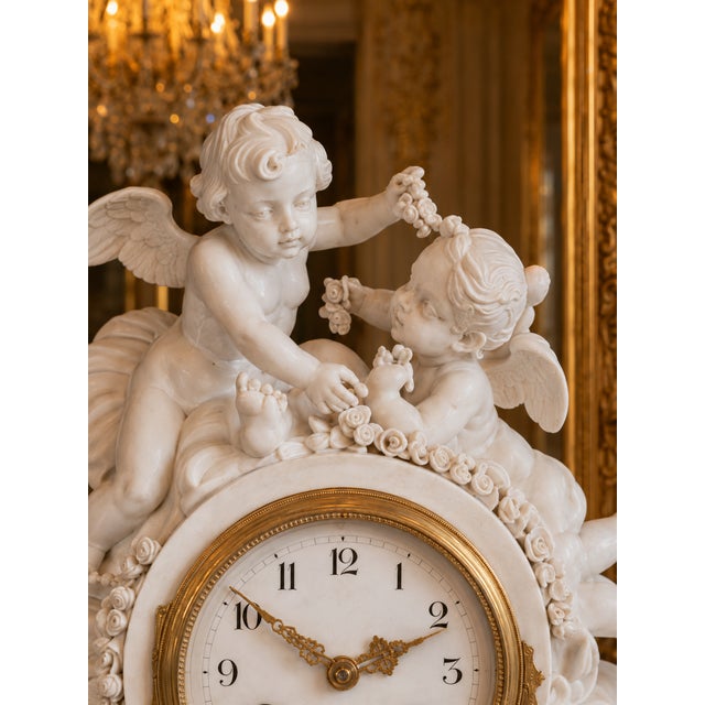 1840s French Sevres White Biscuit Clock Set - 3 Pc For Sale - Image 9 of 18