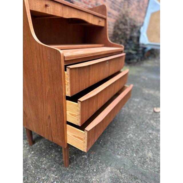 Mid-Century Modern Vintage Danish Chatol Teak Secretaire, 1960s For Sale - Image 3 of 7