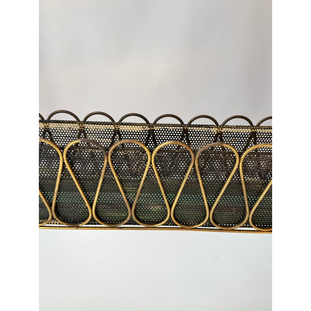 Black Cesare Lacca Italian Console Table in Walnut, Brass, Italy 1950s For Sale - Image 8 of 17