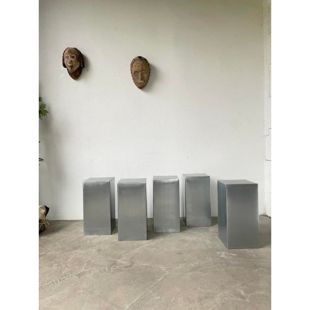 Vintage Stainless Steel Bases, 1980s, Set of 5 For Sale - Image 7 of 18