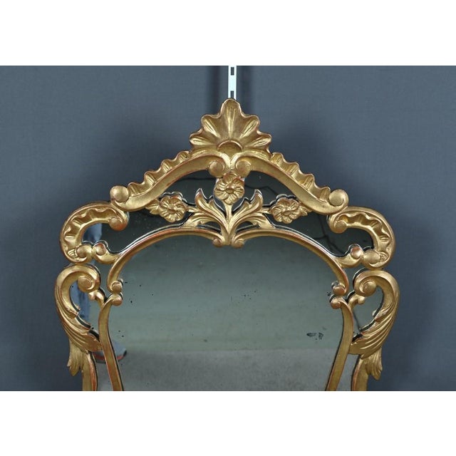 Wood Mid-19th Century Napoleon III Louis XV Giltwood Mirror with Parcloses For Sale - Image 7 of 16