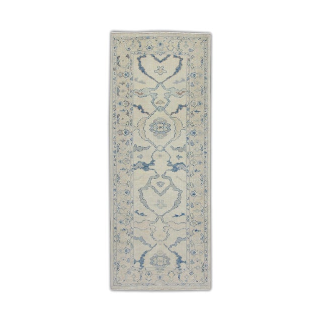 Textile Modern Turkish Oushak Rug 3'1" x 7'4" For Sale - Image 7 of 7
