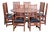 Thos Moser Cherry Wood 9-Piece Extendable Dining Set With Black Leather Seats For Sale