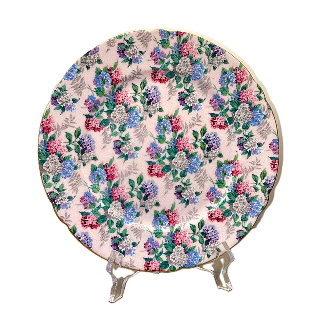 Shelley Shelley England Fine Bone China, Tea Cup, Saucer & Plate, Mid Century For Sale - Image 4 of 10