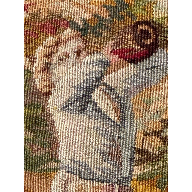 Antique French Aubusson Tapestry, 1890s For Sale - Image 11 of 17