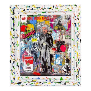 Jozza, Einstein Bang!, Unique Mixed Media on Canvas With Painted Frame, 31 X 27 In., 2025 For Sale