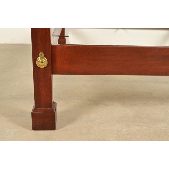 Baker Furniture Georgian Carved Mahogany Queen Size Poster Bed For Sale - Image 10 of 12