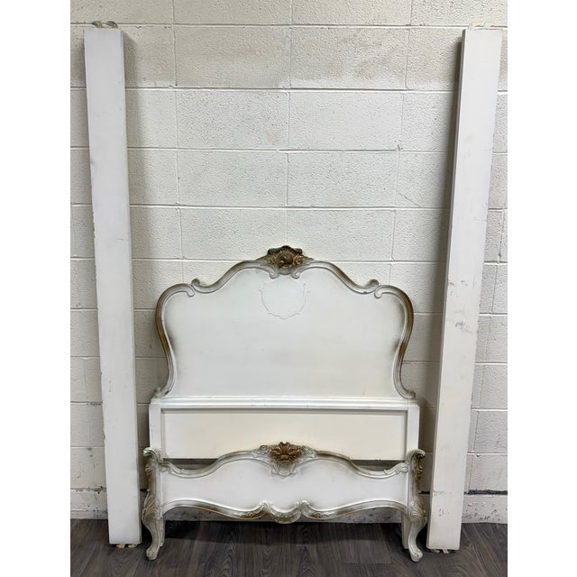 This is an absolutely beautiful vintage French Provincial Rococo style twin size bed by Winnebago Manufacturing Co. of...