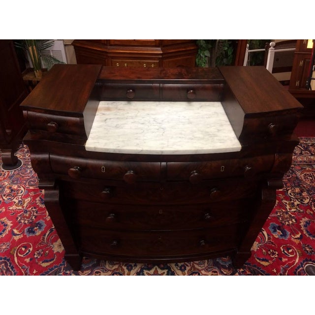 Brown Antique Dresser, Mahogany Marble Dresser, Empire Period Furniture For Sale - Image 8 of 11