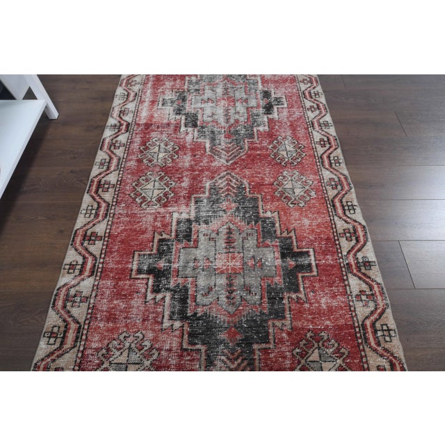 1960s 1960s Turkish Hand-Knotted Red Runner Rug For Sale - Image 5 of 8